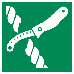 Знак E035 Нож спасательного плота