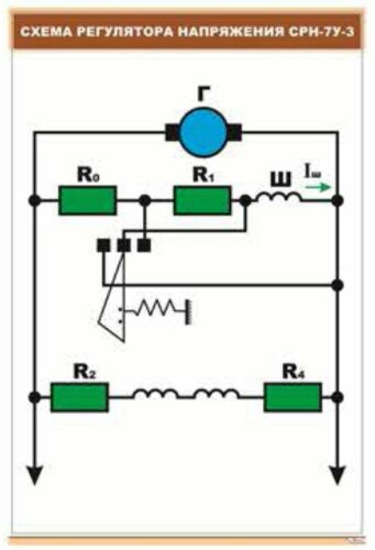 Плакат: Схема регулятора напряжения СРН-7У-34