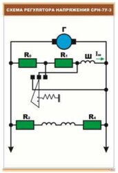 Плакат: Схема регулятора напряжения СРН-7У-34