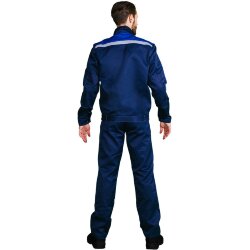 Костюм КЛ-13 с полукомбинезоном темно синий/василек