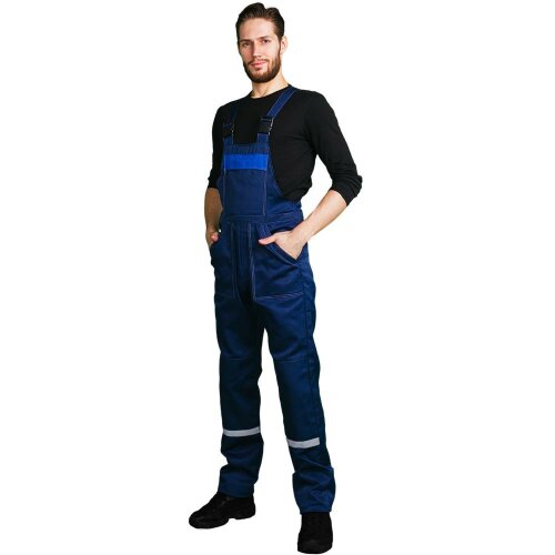 Костюм КЛ-13 с полукомбинезоном темно синий/василек