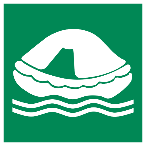 Знак E038 Спасательный плот