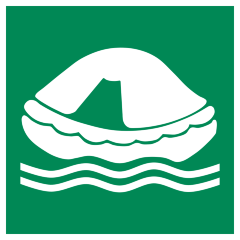 Знак E038 Спасательный плот