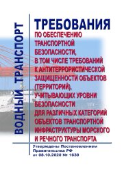 Требования по обеспечению транспортной безопасности, в том числе требований к антитеррористической защищенности объектов (территорий), учитывающих уровни безопасности для различных категорий объектов транспортной инфраструктуры морского и речного транспор