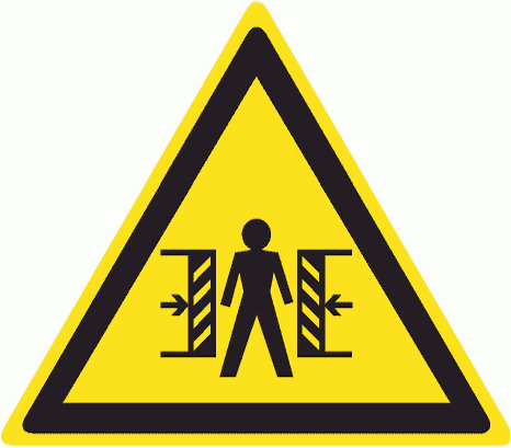 Знак W23 Внимание. Опасность зажима