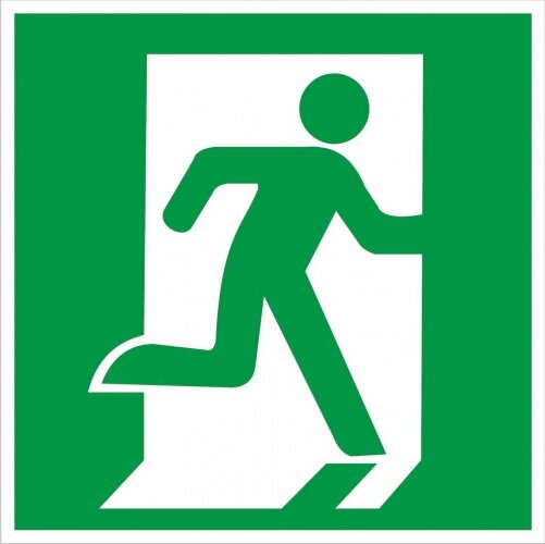 Знак E01-02 Выход здесь (правосторонний)