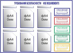 Стенд Требования безопасности 6 карманов