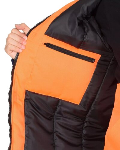 Костюм арт. СРС33705 куртка-полукомбинезон, синий с оранж. и СОП 50мм, зимний