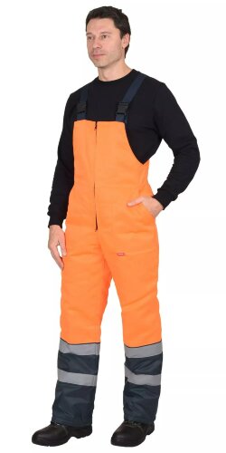 Костюм арт. СРС33705 куртка-полукомбинезон, синий с оранж. и СОП 50мм, зимний