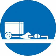 Знак M19 При запуске двигателя одень на выхлопную трубу газосборник