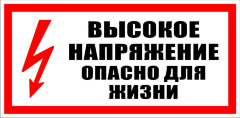 Знак S24 Высокое напряжение. Опасно для жизни!