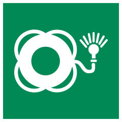 Знак E042 Спасательный круг со светом (сигнальным огнем)