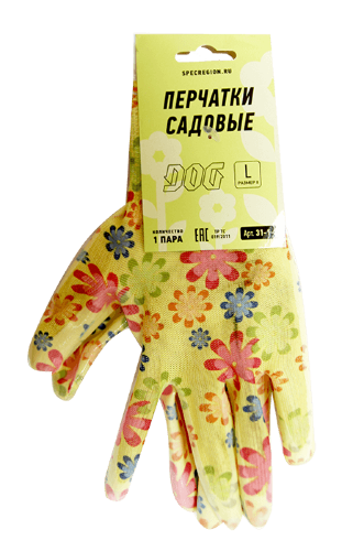 Перчатки DOG Садовые Зелёные цветы