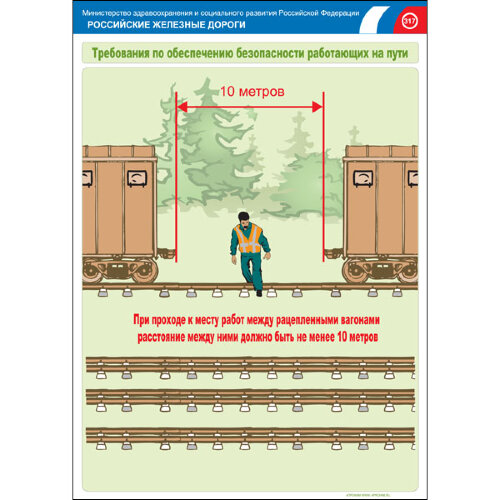 Комплект плакатов: Безопасность работающих на железнодорожном пути, 20 штук