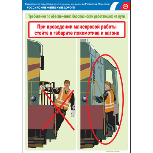 Комплект плакатов: Безопасность работающих на железнодорожном пути, 20 штук