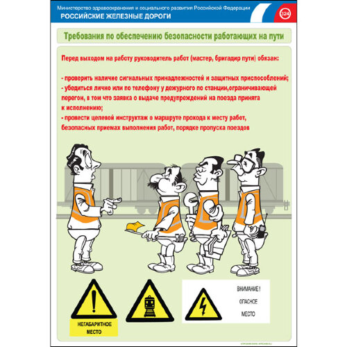 Комплект плакатов: Безопасность работающих на железнодорожном пути, 20 штук
