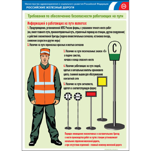 Комплект плакатов: Безопасность работающих на железнодорожном пути, 20 штук