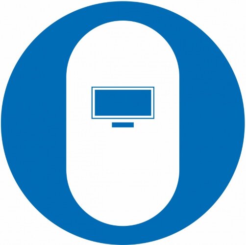 Знак M22 Работать в сварочном щитке (маске)