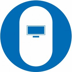 Знак M22 Работать в сварочном щитке (маске)