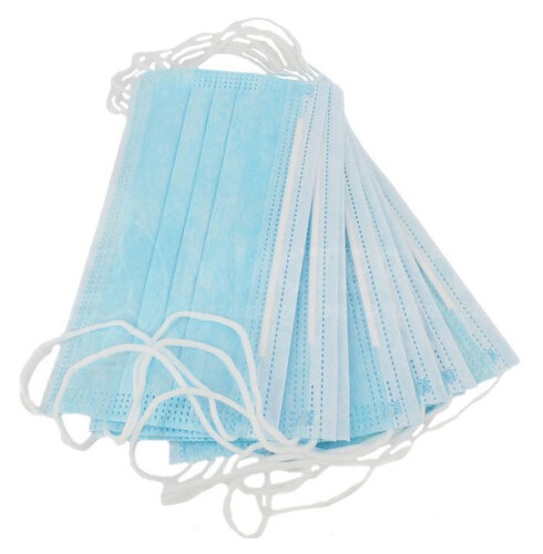 Маска одноразовая 3-х слойная на резинке (по 50 штук)