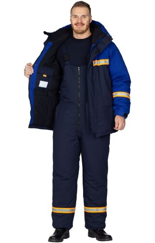 Костюм для защиты от электродуги и нефти утепленный темно-синий василек