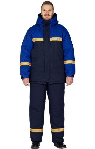 Костюм для защиты от электродуги и нефти утепленный темно-синий василек