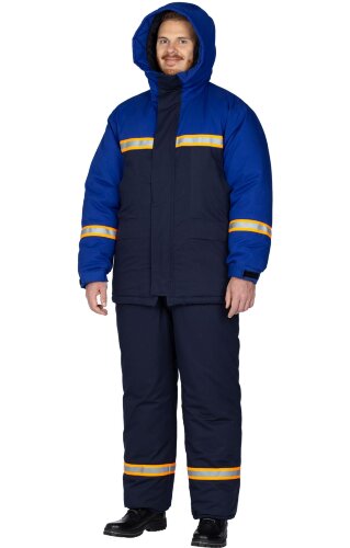 Костюм для защиты от электродуги и нефти утепленный темно-синий василек