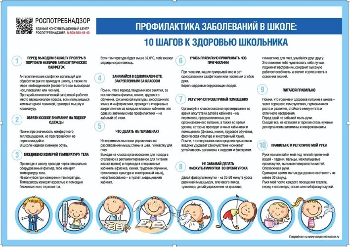 Плакат для детей по профилактике заболеваний в школе