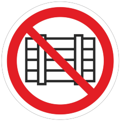 Знак P12 Запрещается загромождать проходы и (или) складировать