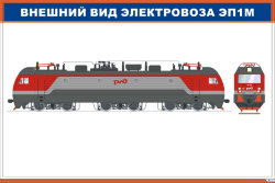 Плакат Внешний вид электровоза ЭП1М