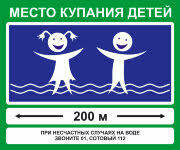 Знак Место купания детей