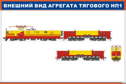 Плакат Внешний вид агрегата тягового НП1