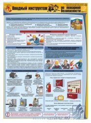 Комплект плакатов: Обязательные инструктажи (вводный инструктаж, вводный противопожарный инструктаж, инструктаж на I группу), 3 штуки