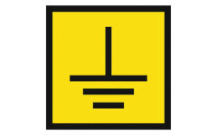 Знак Заземлено квадратный (самоклейка) 100*100 мм