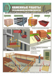 Комплект плакатов "Каменные работы. Требования безопасности" А2, 2 листа