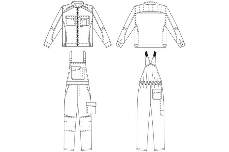 Костюм рабочий арт. 7714 синий с полукомбинезоном