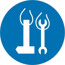 Знак M29 Работать на высоте с привязанным ручным инструментом