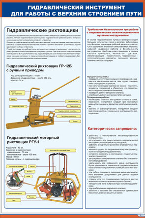 Плакат: Гидравлический инструмент для работы с верхним строением пути. Рихтовщики