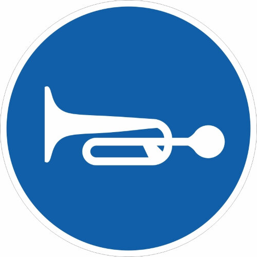 Знак M31 Подай сигнал перед пуском механизма