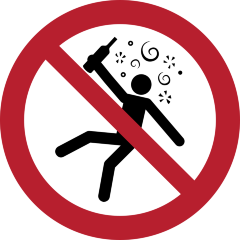 Знак P043 Запрещается для людей в состоянии опьянения