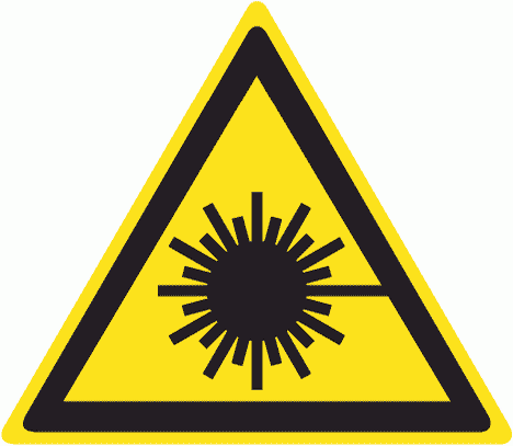 Знак W10 Опасно. Лазерное излучение
