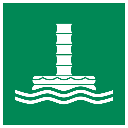 Знак E055 Морской эвакуационный желоб (спуск)
