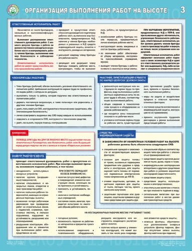 Плакат Организация выполнения работ на высоте — к-т из 3 л. формат А2+ (465*600 мм)