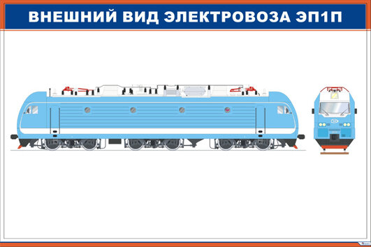 Плакат Внешний вид электровоза ЭП1П