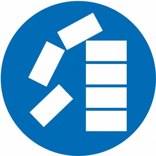 Знак M38 Складируйте (сложите) правильно тару (изделие, коробки и т.д.)