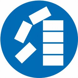 Знак M38 Складируйте (сложите) правильно тару (изделие, коробки и т.д.)