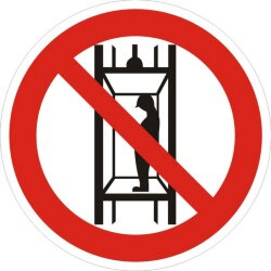 Знак P13 Запрещается подъем (спуск) людей по шахтному стволу