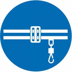 Знак M42 Соблюдай правила безопасности при работе кран-балки