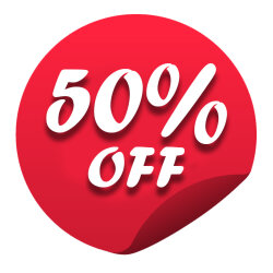 Знак Скидка 50%