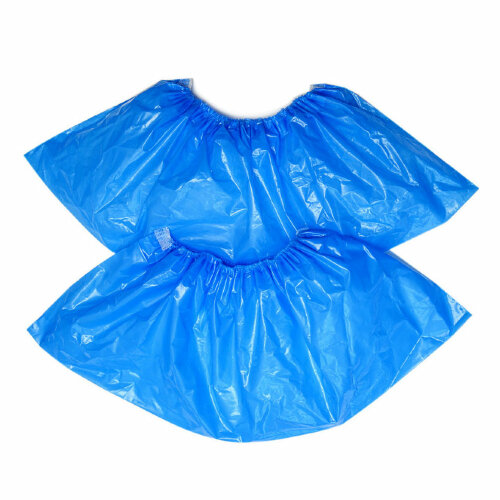 Бахилы экстра прочные с двойной резинкой ПНД 70 мкм синие (1000 пар)